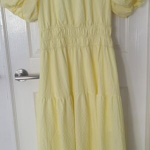 Yellow Puff Sleeve Dress